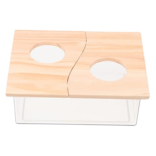 Toyvian Transparente Hamster Sandbadewanne mit Deckel Atmungsaktiv Geruchsneutral Multifunktional als Hamster Toilette und Badebecken Robustes Material Glatte Kanten für Kleine Haustiere von Toyvian