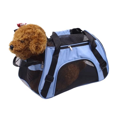 Toyvian Transporttasche für Hunde Atmungsaktiver Pet Carrier Rucksack mit Netzfenstern Kratzfest Sicherer Reißverschluss für Outdoor Reisen und Camping Faltbar Blau von Toyvian
