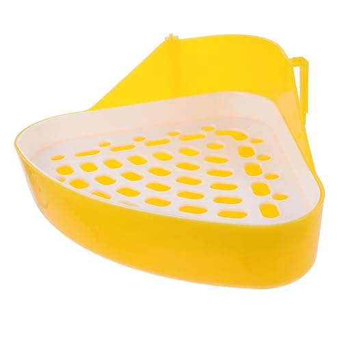 Toyvian Triangular Rabbit Litter Box Mini Kunststoff Toilette für Kleine Haustiere Eckige Kaninchentoilette Tragbare und Platzsparende Lösung für Meerschweinchen und Hamster von Toyvian
