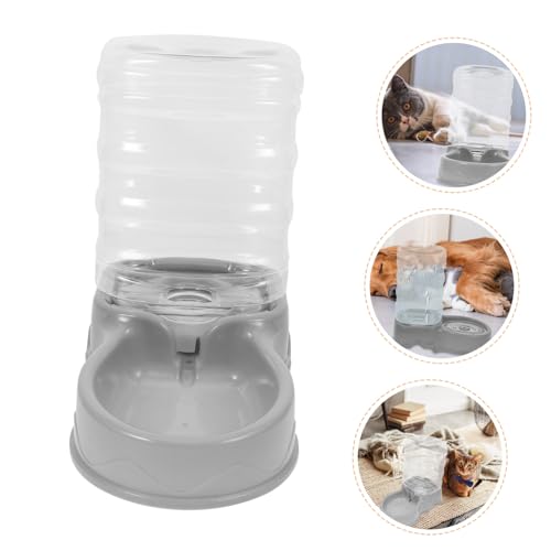 Toyvian Trinkbrunnen für Haustiere Flasche Dual groß Trinkwasserspender Tülle Katzen Trinkbrunnen automatischer futterspender Katzenfutterschale Katzenfutter und Futterspender Plastik Grey von Toyvian