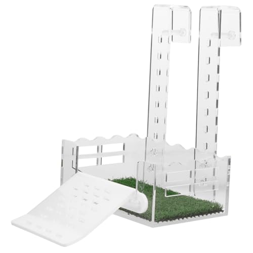Toyvian Turtle Basking Platform für Aquarien Transparentes Design mit Haken rutschfeste Rampe für Schildkröten und Kleine Reptilien Installieren Bietet Sonnenbadeplatz von Toyvian