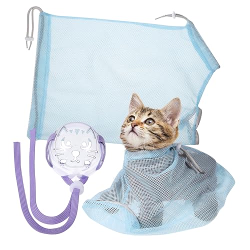 Toyvian Verstellbare Atmungsaktive Katzen Badetasche aus Weichem Polyester Mesh Katzenschutznetz mit Transparentem Muzzle Kratzschutz und Sicherer Katzenpflege für Kätzchen und Erwachsene Toyvian Verstellbare Atmungsaktive Katzen Badetasche aus Weichem Polyester Mesh Katzenschutznetz mit Transparentem Muzzle Kratzschutz und Sicherer Katzenpflege für Kätzchen und Erwachsene von Toyvian