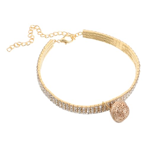 Toyvian Verstellbares Hundehalsband mit Strasssteinen und Glöckchen Glitzerndes Haustierhalsband für Kleine und Katzen Elastisches Design Langlebig und Komfortabel von Toyvian