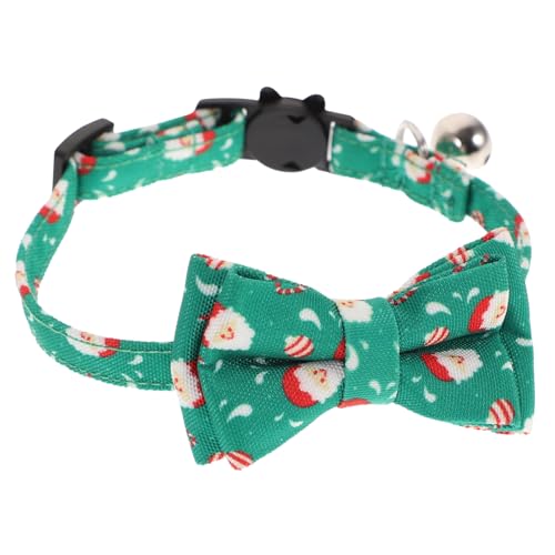 Toyvian Verstellbares Katzenhalsband mit Weihnachtsglocke und Schleife Atmungsaktives Material Sicherheitsschnalle Verstellbar Festliches Haustierzubehör für Katzen und Kätzchen von Toyvian
