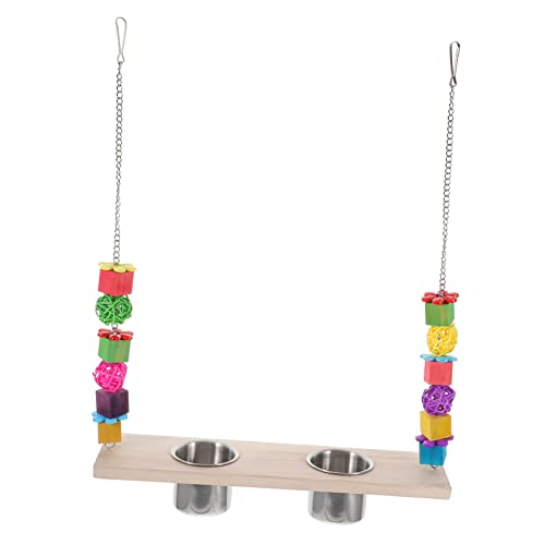 Toyvian Vogel Futterschaukel aus Papageienspielzeug mit Futter und Wasserschalen für Sittiche Papageien und Andere Kleinvögel und Langlebig Toyvian Vogel Futterschaukel aus Papageienspielzeug mit Futter und Wasserschalen für Sittiche Papageien und Andere Kleinvögel und Langlebig von Toyvian