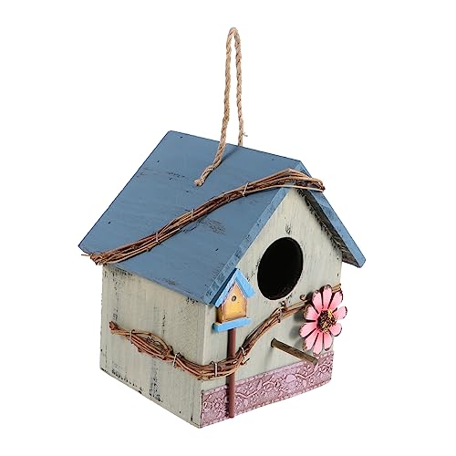 Toyvian Vogelhäuser Aus Holz Draußen Erwachsene Natürlich Hinterhof Tierwelt Wild Ornament Dekorative Vogelhäuser Vogel Papageienhaus Groß Papagei Im Freien Green Hölzern von Toyvian