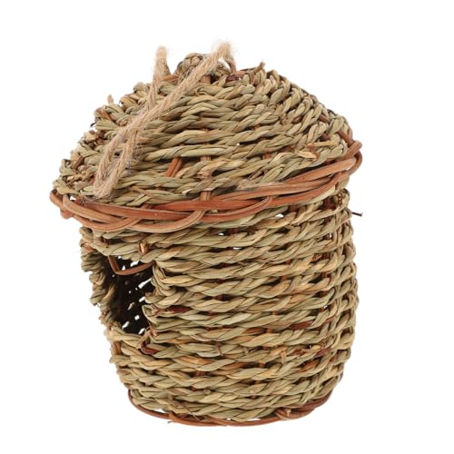 Toyvian Vogelhausdekoration Vogelhäuschen Für Den Garten Vogelhäuschen Zum Aufhängen Im Freien Vogelhäuser Im Freien Weben Gewebte Vogelhaus Für Den Garten Schraffur Zucht Nester Gras von Toyvian