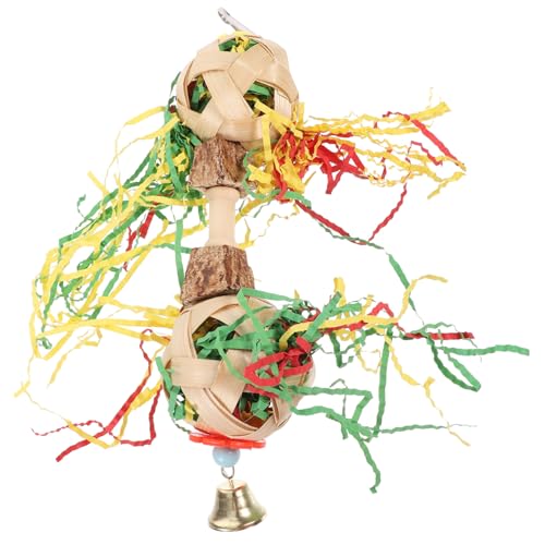 Toyvian Vogelkäfig Hängespielzeug für Papageien und Wellensittiche Bissfestes Kauspielzeug aus Strapazierfähigem Material Dekorative Hängedekoration für Farbenfrohes Design von Toyvian