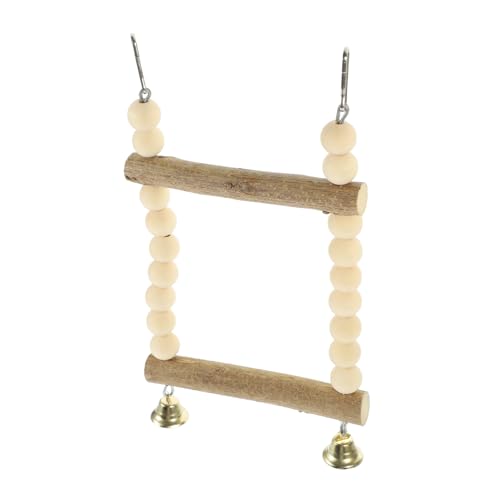 Toyvian Vogelkäfig Zubehör Holz Schaukel Kauspielzeug für Wellensittiche und Papageien Multifunktionales Einfach zu Montierendes und Schaukelfunktion Bunte Sitzstange für Kleine Vögel von Toyvian