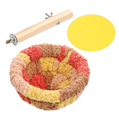 Toyvian Vogelnest-Wärmebett Haustierbettnest Vogelhütte für Käfig Sittich Nest klein gemütlich Wärmer vogelschutz Vogelnestchen vogelhaus Warmes Vogelbett für den Winter Papageienhaus Garn von Toyvian