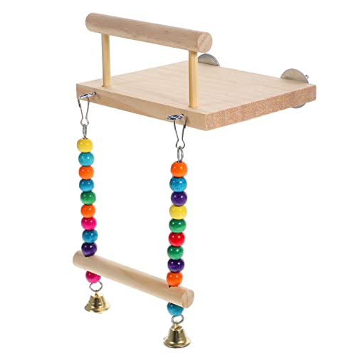 Toyvian Papageien Spielzeug aus Holz Verstellbare Vogelständer Schaukel für Sittiche Käfigspielzeug für Papageien und Nymphensittiche von Toyvian