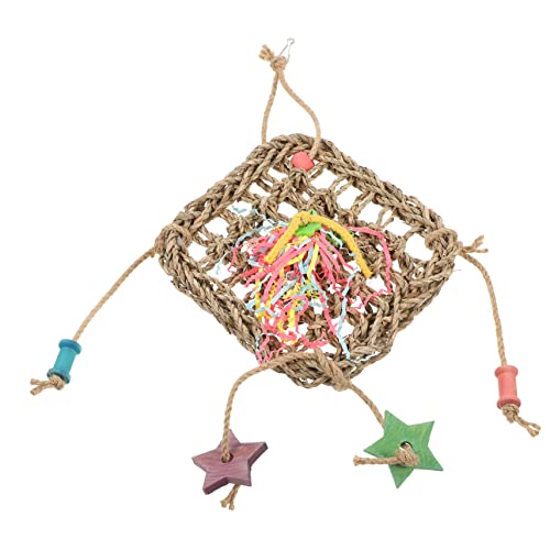 Toyvian Vogelsittich Hängematte aus Gewebtem Seegras mit Haken Langlebiges Sicheres Vogelkäfig Zubehör für Papageien Wellensittiche und Kleine Vögel Fördert Beschäftigung und Spielspaß von Toyvian