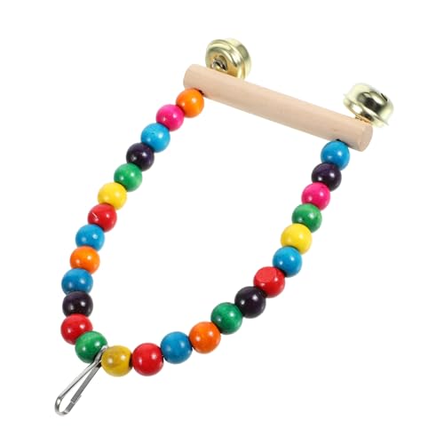Toyvian Vogelspielzeug Holz Schaukel Sitzstange mit Glocke Robuster Papageien Kauspielplatz für Käfigdekoration Farbige Haustier Sitzstange für Wellensittiche und Kleine Vögel Toyvian Vogelspielzeug Holz Schaukel Sitzstange mit Glocke Robuster Papageien Kauspielplatz für Käfigdekoration Farbige Haustier Sitzstange für Wellensittiche und Kleine Vögel von Toyvian