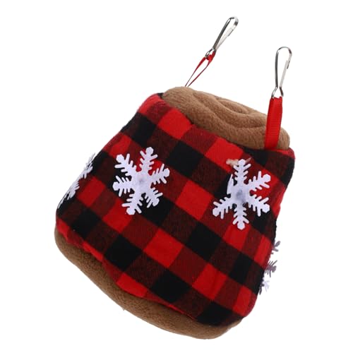 Toyvian Weihnachtliche Baumwoll Hängematte für Kleintiere Warmes Kuschelbett für Hamster Meerschweinchen und Kleine Papageien Strapazierfähiges Atmungsaktives Versteck mit Niedlichem von Toyvian