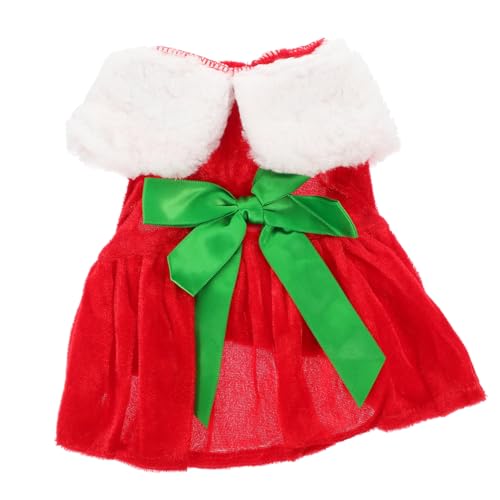 Toyvian Weihnachtlicher Hundepullover mit Dicker Wärmeisolierender Modisches mit Schleifendesign Kuscheliger Wintermantel für Kleine bis Mittelgroße Hunde für Kalte Tage und Fotoshootings von Toyvian