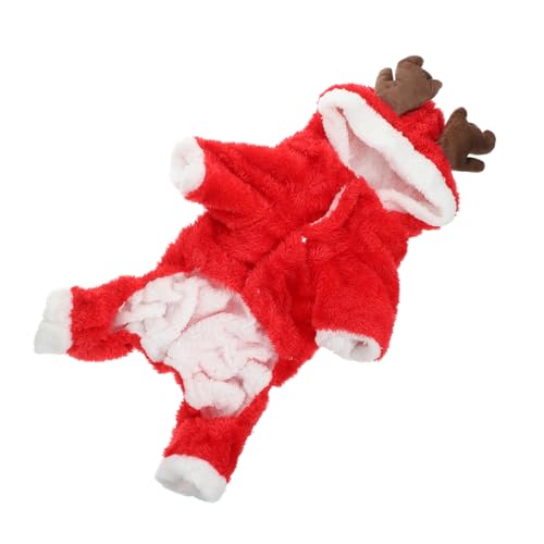 Toyvian Weihnachtlicher Hundepullover mit Rentier Design Warmes Dickes Haustier Kostüm für Kleine Hunde und Katzen Kuscheliger Hoodie für Kalte Tage Niedliche Festtagskleidung für Welpen von Toyvian
