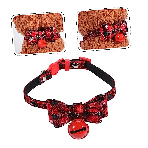 Toyvian Weihnachtliches Haustierhalsband mit Verstellbarem Weichem Material und Sicherem Steckverschluss Komfortables Hund und mit Schwarzer Schleife S von Toyvian