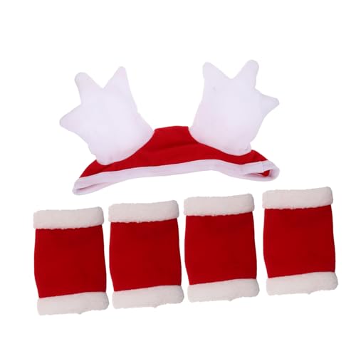Toyvian Weihnachts Pferdekostüm mit Santa Mütze und Beinwickeln Festliches Pferdeaccessoire für Paraden Partydekorationen und Festliche Anlässe von Toyvian