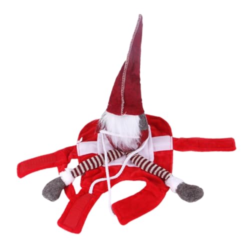 Toyvian Weihnachtshundekostüm Ohren Outfit Cosplay Lieferungen Weihnachtshaustiere Kleidung für Haustierhunde Welpen-Halloween-Kostüme große hundekleidung Winterkostüm Baumwolle rot von Toyvian