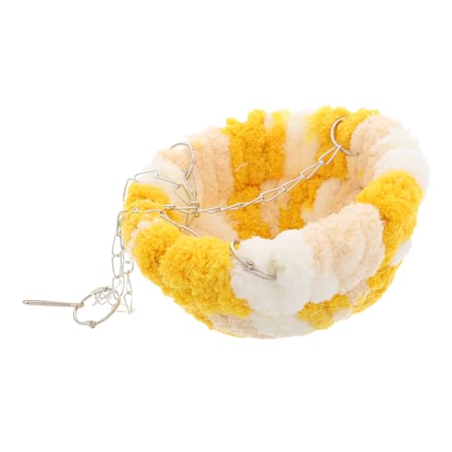 Toyvian Zubehör Für Vogelkäfige Papageiennest Warm Vogel Schlafkäfig Warme Vogelbetten Vogel Warmes Nest Papagei Warmes Bett Papageienbett Hängematte Papagei Schlafbett Yellow Baumwolle von Toyvian