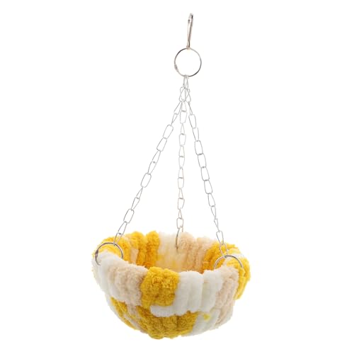Toyvian Zubehör Für Vogelkäfige Schlafendes Versteckhaus Warme Vogelbetten Vogelnest Für Den Winter Nestbett Für Papageien Warmes Papageiennest Vogel Schlafkäfig Yellow Baumwolle von Toyvian