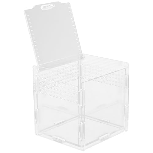Toyvian durchsichtige Boxen für Haustierspinnen Gecko Terrarium Easy putz Hängendes Reptilienhaus Schildkrötensubstrat Lebensraum Futterboxen Reptilien-Terrarium-Kit Acryl Transparent von Toyvian