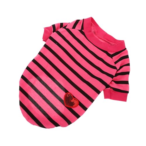 Toyvian entzückende hundekleidung Welpenhemd Atmungsaktive Hundeshirts Haustier groß Stichworte Hundebekleidung Streifen Hundeshirt Hundehemd Sommer-Welpen-Shirt Hunde-Sweatshirt Baumwolle von Toyvian