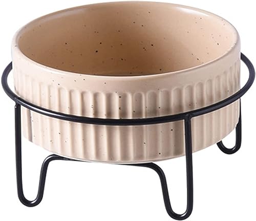 Suppenschüssel, Reisschüssel, Frühstücksschüssel, Katzennapf aus Keramik mit Ständer for Futter und Wasser, Moderne, niedliche, schwere, kleine Hundenäpfe, Weiß, 850 ml/2 (Color : Khaki, Size : 850m Suppenschüssel, Reisschüssel, Frühstücksschüssel, Katzennapf aus Keramik mit Ständer for Futter und Wasser, Moderne, niedliche, schwere, kleine Hundenäpfe, Weiß, 850 ml/2 (Color : Khaki, Size : 850m von TozLu