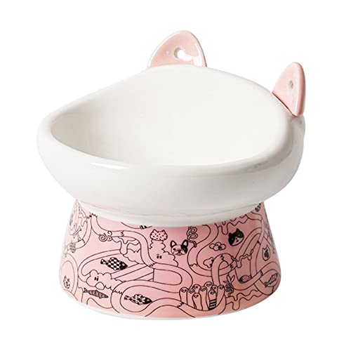 Suppenschüssel, Reisschüssel, Frühstücksschüssel, erhöhte geneigte Katzennäpfe, verstellbare Katzennäpfe for Schutz der Wirbelsäule, schnurrhaarfreundliche Schüssel mit Mixer-Rosa-1 (Color : Roze, S Suppenschüssel, Reisschüssel, Frühstücksschüssel, erhöhte geneigte Katzennäpfe, verstellbare Katzennäpfe for Schutz der Wirbelsäule, schnurrhaarfreundliche Schüssel mit Mixer-Rosa-1 (Color : Roze, S von TozLu