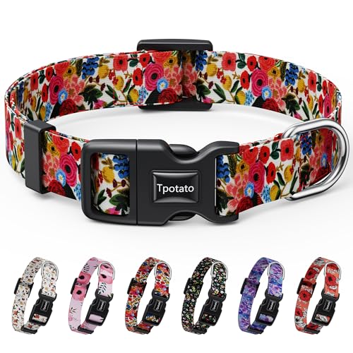 Tpotato Reflektierendes Hundehalsband für Mädchen, für Welpen, kleine, mittelgroße und große Rassen, niedliches Blumendesign, verstellbar, weiches Nylon, Schnellverschluss, Größe S Tpotato Reflektierendes Hundehalsband für Mädchen, für Welpen, kleine, mittelgroße und große Rassen, niedliches Blumendesign, verstellbar, weiches Nylon, Schnellverschluss, Größe S von Tpotato