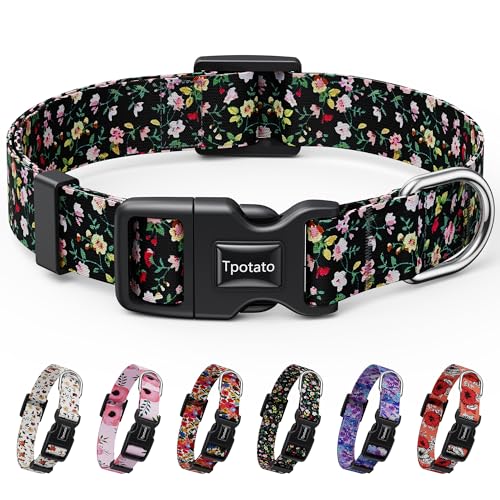 Tpotato Reflektierendes Hundehalsband für Mädchen, für Welpen, kleine, mittelgroße und große Rassen, niedliches Blumendesign, verstellbar, weiches Nylon, Schnellverschluss, Größe XL Tpotato Reflektierendes Hundehalsband für Mädchen, für Welpen, kleine, mittelgroße und große Rassen, niedliches Blumendesign, verstellbar, weiches Nylon, Schnellverschluss, Größe XL von Tpotato
