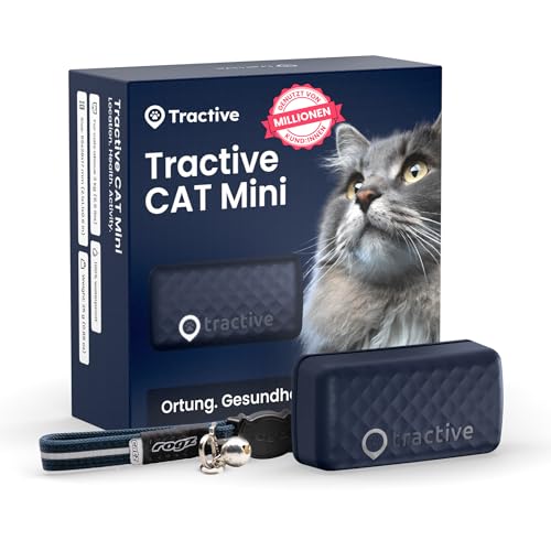 Tractive Mini GPS Tracker für Katzen, Weltweite Live-Ortung, Positionsverlauf, Aktivitätstracking, Mehrfacher Testsieger, Halsband inkludiert von Tractive