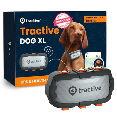 Tractive GPS Tracker Hund - XL Adventure | Bissfestes Glasfasergehäuse | Bis zu 1 Monat Akku | Marktführer | Weltweite Live-Ortung | Weglaufalarm | Aktivitätstracking & Gesundheitswarnungen von Tractive