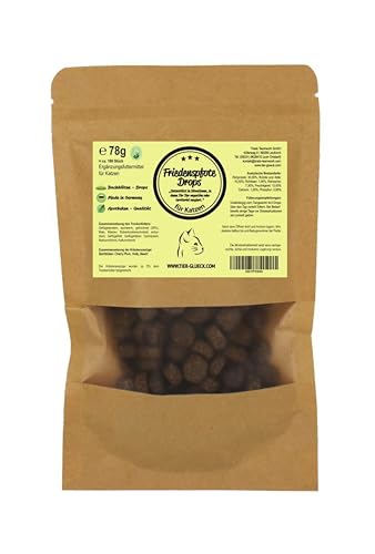 Friedenspfote Katzendrops – Natürliche & zuckerfreie Bachblüten-Katzenleckerlis mit Kamille – Gesunde Katzensnacks – Ergänzungsfuttermittel für Katzen – Premium Katzensnack Made in Germany – 78 g Friedenspfote Katzendrops – Natürliche & zuckerfreie Bachblüten-Katzenleckerlis mit Kamille – Gesunde Katzensnacks – Ergänzungsfuttermittel für Katzen – Premium Katzensnack Made in Germany – 78 g von Trade Teamwork