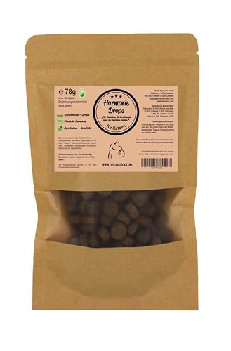 Harmonie Katzendrops – Natürliche & zuckerfreie Katzenleckerlis mit Bachblüten – Gesunde Katzensnacks – Ergänzungsfuttermittel für Katzen – Premium Katzensnack Made in Germany – 180 Stück 78 g Harmonie Katzendrops – Natürliche & zuckerfreie Katzenleckerlis mit Bachblüten – Gesunde Katzensnacks – Ergänzungsfuttermittel für Katzen – Premium Katzensnack Made in Germany – 180 Stück 78 g von Trade Teamwork