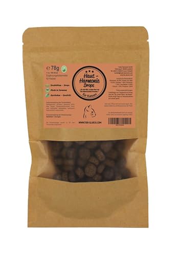 Haut-Harmonie Katzendrops – Natürliche & zuckerfreie Katzenleckerlis mit sanften Bachblüten & Kamille – Gesunde Katzensnacks für Haut & Fellpflege – Premium Katzensnack Made in Germany – 78 g von Trade Teamwork