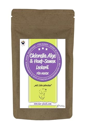 Trade Teamwork® hypoallergenes Chlorella Alge & Hanf Samen Leckerli - Für Hunde 250g Snack, Belohnung/Hergestellt in Österreich von Trade Teamwork