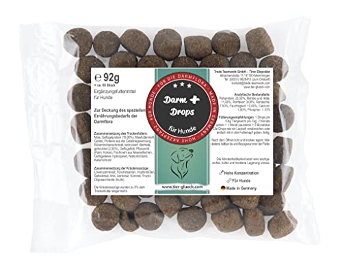 Trade Teamwork Darmerli Drops für Hunde – Leckerlis mit Kräuterextrakten wie Fenchelsamen, Salbei & Löwenzahnkraut, 92 g von Trade Teamwork