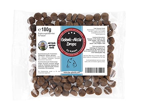 Trade Teamwork Gelenkerli Drops für Katzen - Leckerli mit Kräuterextrakten, wie z.B. Kollagen, Glucosamin, Teufelskralle, Karde und Chondroitin / 180g Trade Teamwork Gelenkerli Drops für Katzen - Leckerli mit Kräuterextrakten, wie z.B. Kollagen, Glucosamin, Teufelskralle, Karde und Chondroitin / 180g von Trade Teamwork