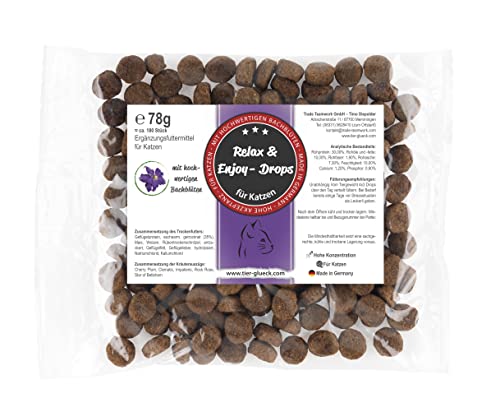 Trade Teamwork Relax Drops Katze – Bachblüten Leckerlis bei Angst, Stress & Panik – Notfalltropfen Alternative – natürliche Unterstützung – 78g von Trade Teamwork