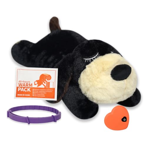 Trail Tail 2025 Hundespielzeug mit Herzschlag, Welpenspielzeug, beruhigendes Hundespielzeug-Set mit Halsband und 48-Stunden-Pack, Schwarz Trail Tail 2025 Hundespielzeug mit Herzschlag, Welpenspielzeug, beruhigendes Hundespielzeug-Set mit Halsband und 48-Stunden-Pack, Schwarz von Trail Tail