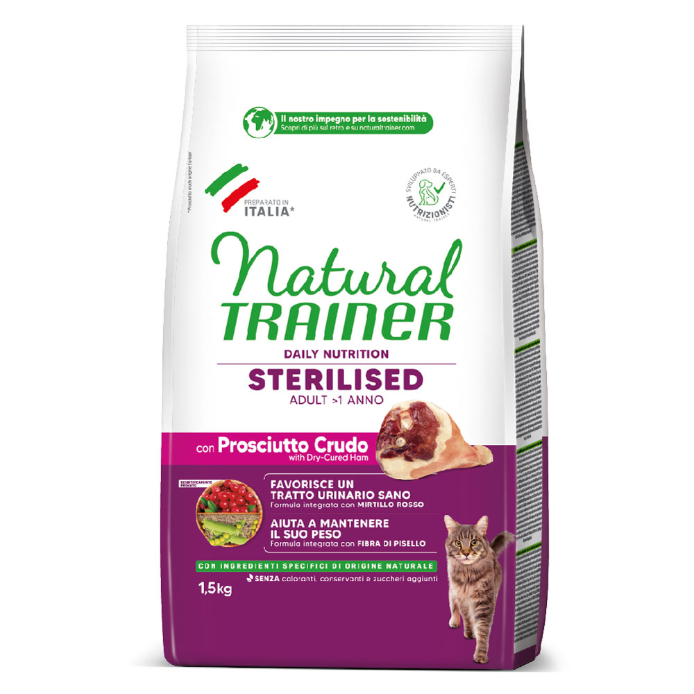 Natural Trainer Cat Sterilised mit Rohschinken - 1,5 kg von Trainer Natural Cat