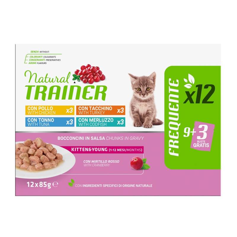 Natural Trainer Kitten & Young  - 12 x 85 g Mixpaket (4 Sorten) von Trainer Natural Cat