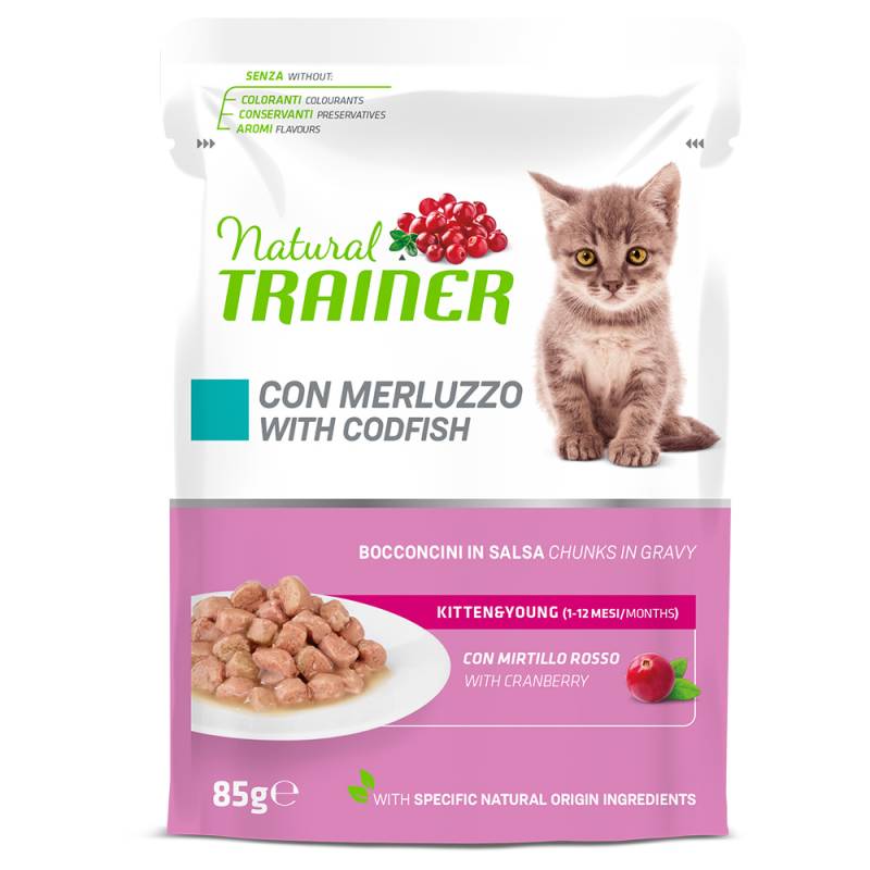 Natural Trainer zum Sonderpreis! - 24 x 85 g Kitten & Young Kabeljau von Natural Trainer