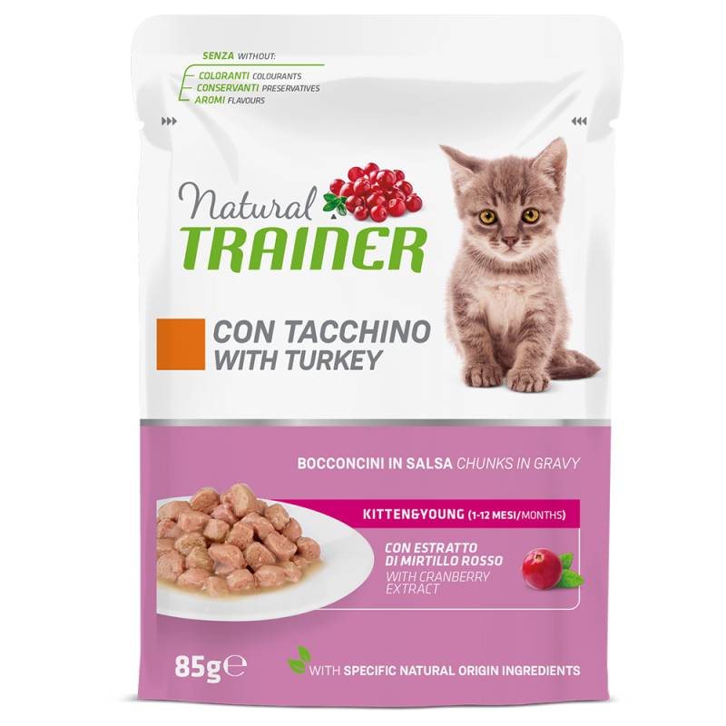 Natural Trainer zum Sonderpreis! - 24 x 85 g Kitten & Young Truthahn von Natural Trainer