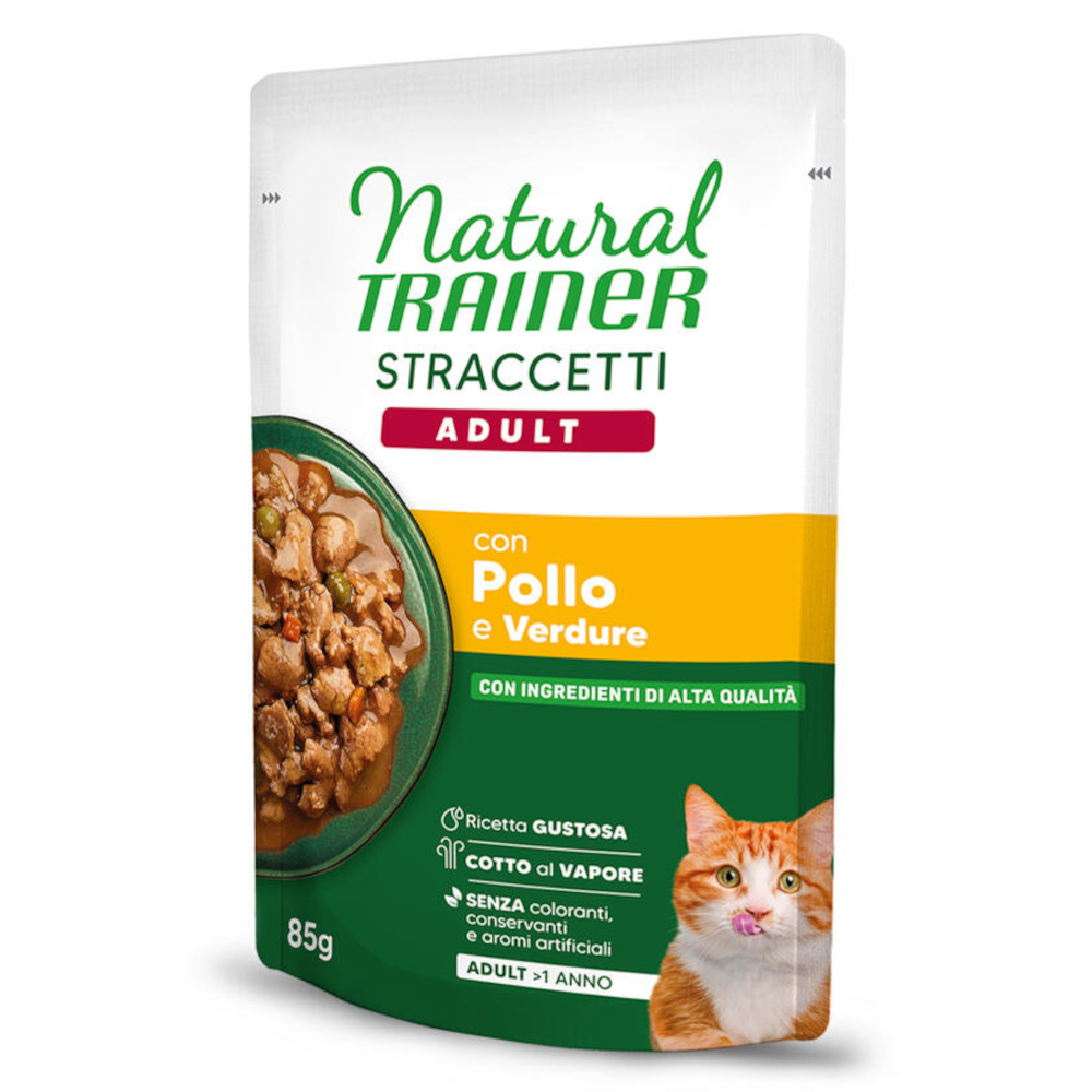 Natural Trainer zum Sonderpreis! - 44 x 85 g Straccetti Adult Streifen in Soße Huhn von Natural Trainer