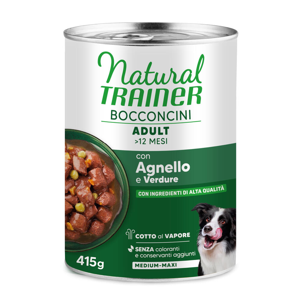Natural Trainer Bocconcini Adult Medium & Maxi Chunks 415 g - Lamm von Trainer Natural Dog