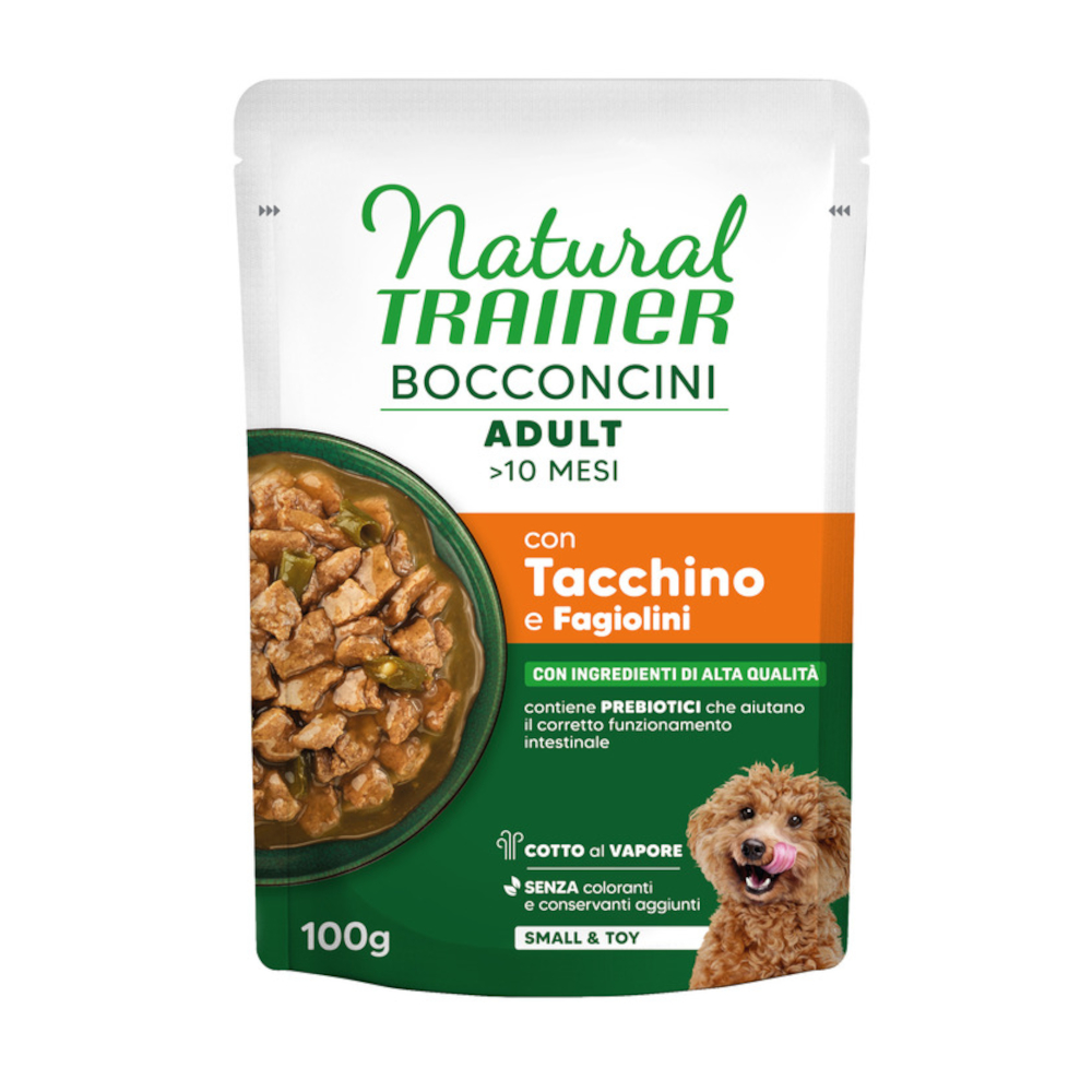 Natural Trainer Bocconcini Adult Small & Toy Häppchen in Sauce - Sparpaket: 48 x 100 g Pute von Trainer Natural Dog