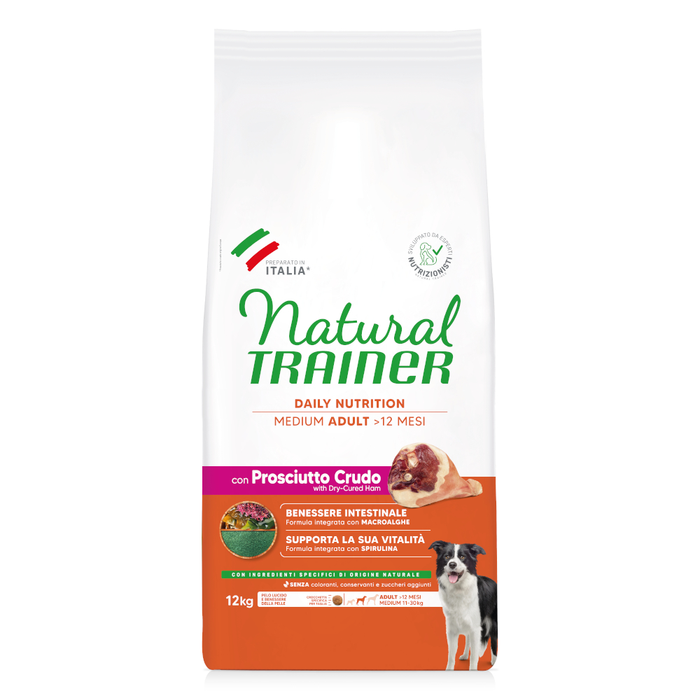 Natural Trainer Adult Medium mit Prosciutto Crudo - Sparpaket: 2 x 12 kg von Trainer Natural Dog
