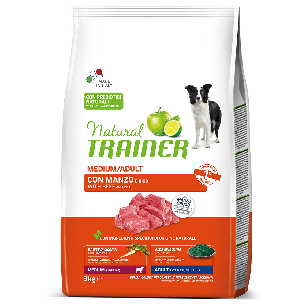 Nova Foods Trainer Natural Medium, Rind, Reis, Spirulina - Sparpaket: 2 x 3 kg von Trainer Natural Dog
